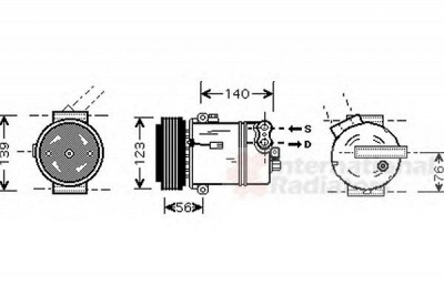 VAN WEZEL 3700k463 -  Компрессор, кондиционер